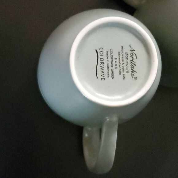 TWO Noritake stoneware colorways green 8485 mug coffee cup cups - Picture 9 of 9